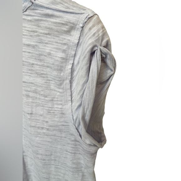 Free People Pullover Women's Babydoll Shirt XS Blue Short Sleeve Flowy Boho - Picture 3 of 8